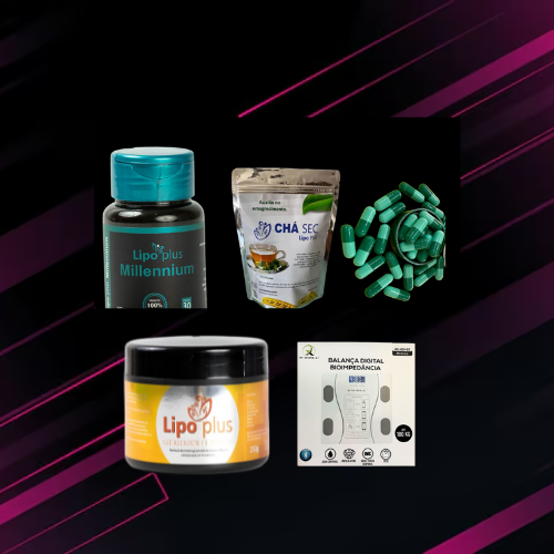 (COMBO 5 ) - Emagrecedor + Chá sec + 15 Cápsulas detox + Gel redutor de medidas + Balança Digital